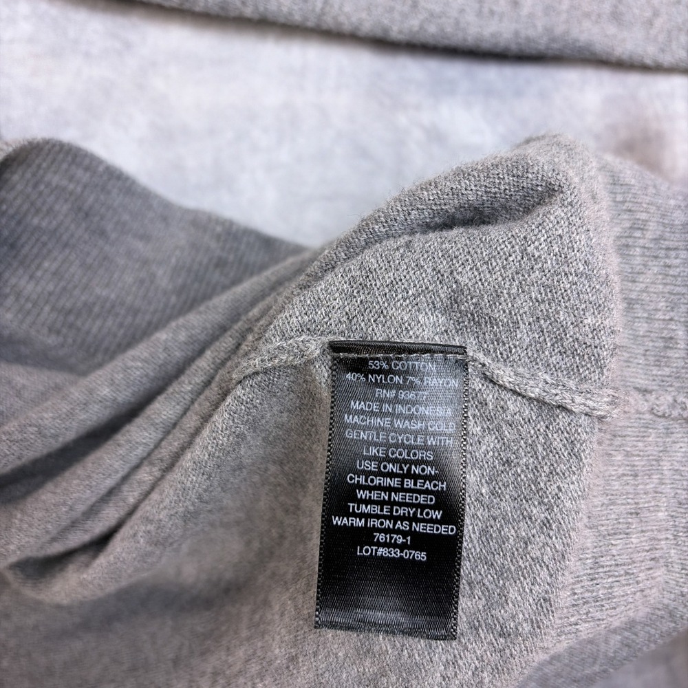 Worthington Womens XL Gray V-Neck Long Sleeve Cotton Blend Knit Sweater - Picture 7 of 7